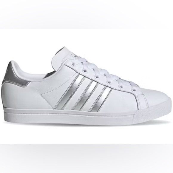 adidas Coast Star White Silver Metallic shoes size 7 - Picture 2 of 14